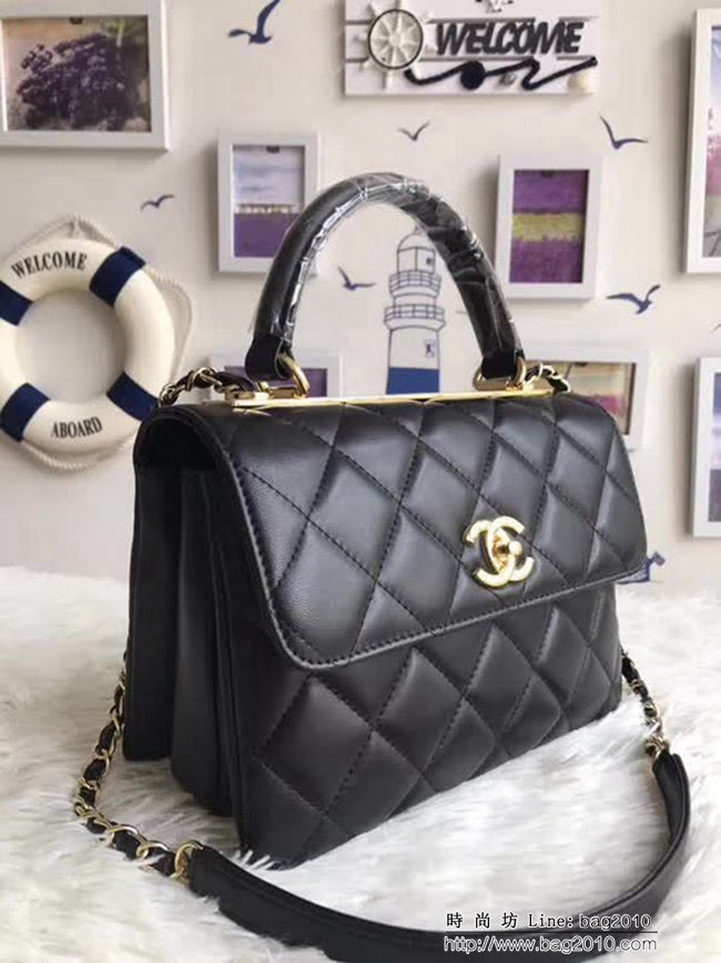 香奈兒CHANEL 92236 2018秋冬小羊皮手提肩背斜背鏈條包 DSC1067